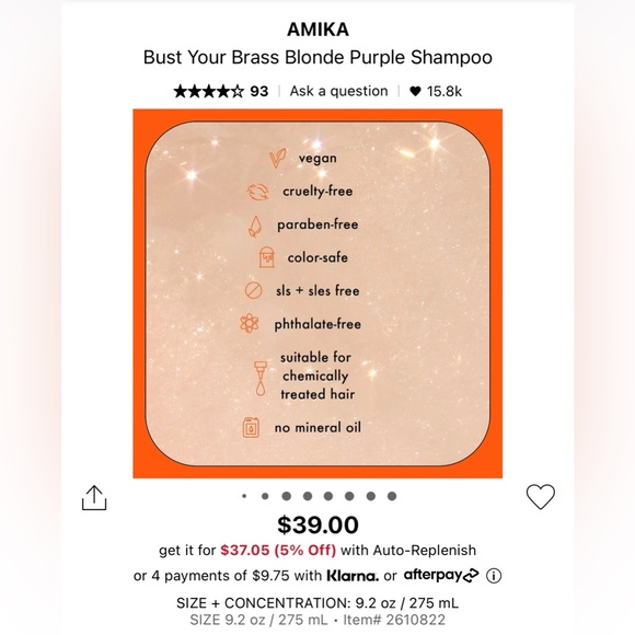 COPY - COPY - AMIKA BUST YOUR BRASS BLONDE PURPLE SHAMPOO - BRAND NEW! - Picture 4 of 6